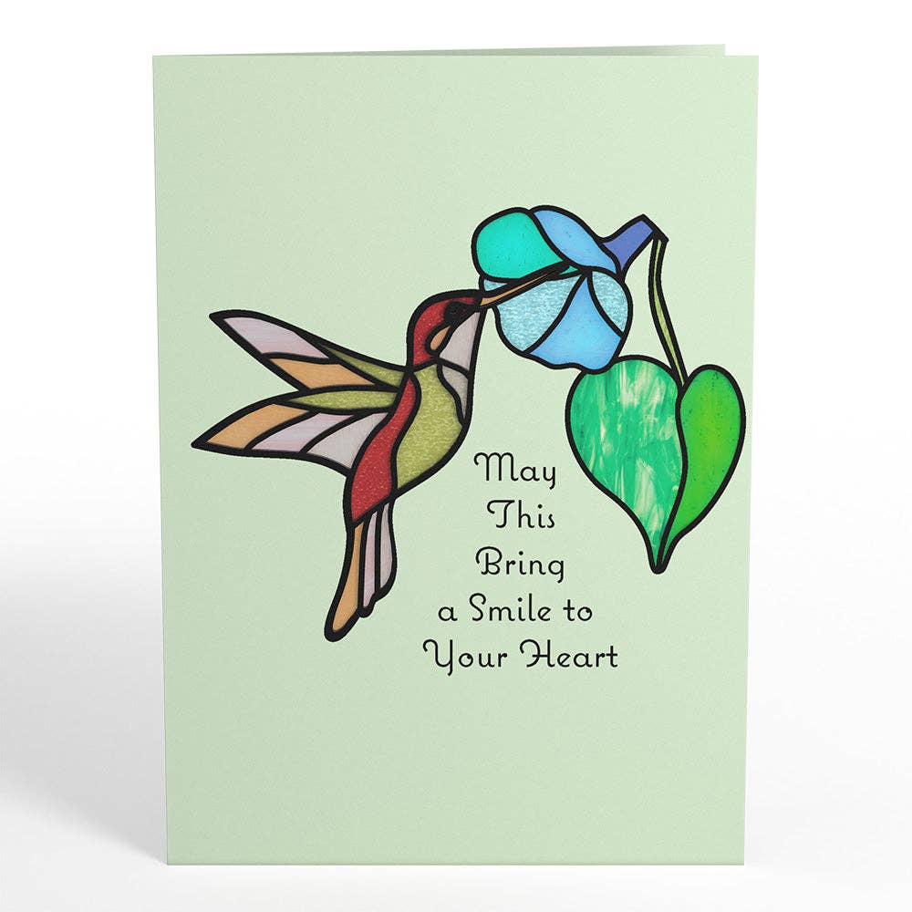 Smile to Your Heart Hummingbird Suncatcher Card - Mellow Monkey