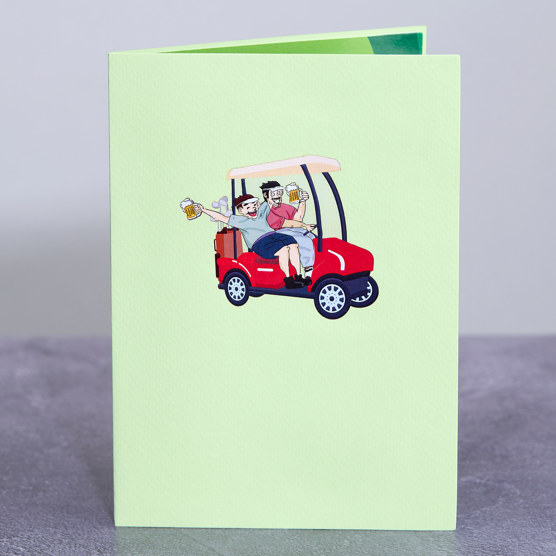 Drunk Golfers Funny 3D Pop-Up Golf Greeting Card - Mellow Monkey
