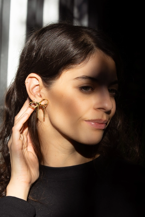 The Bow Is Mine Stud - 18k Gold Plated - Mellow Monkey