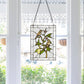 Birds in a Lemon Tree Stained Glass Window Panel - 14-in - Mellow Monkey