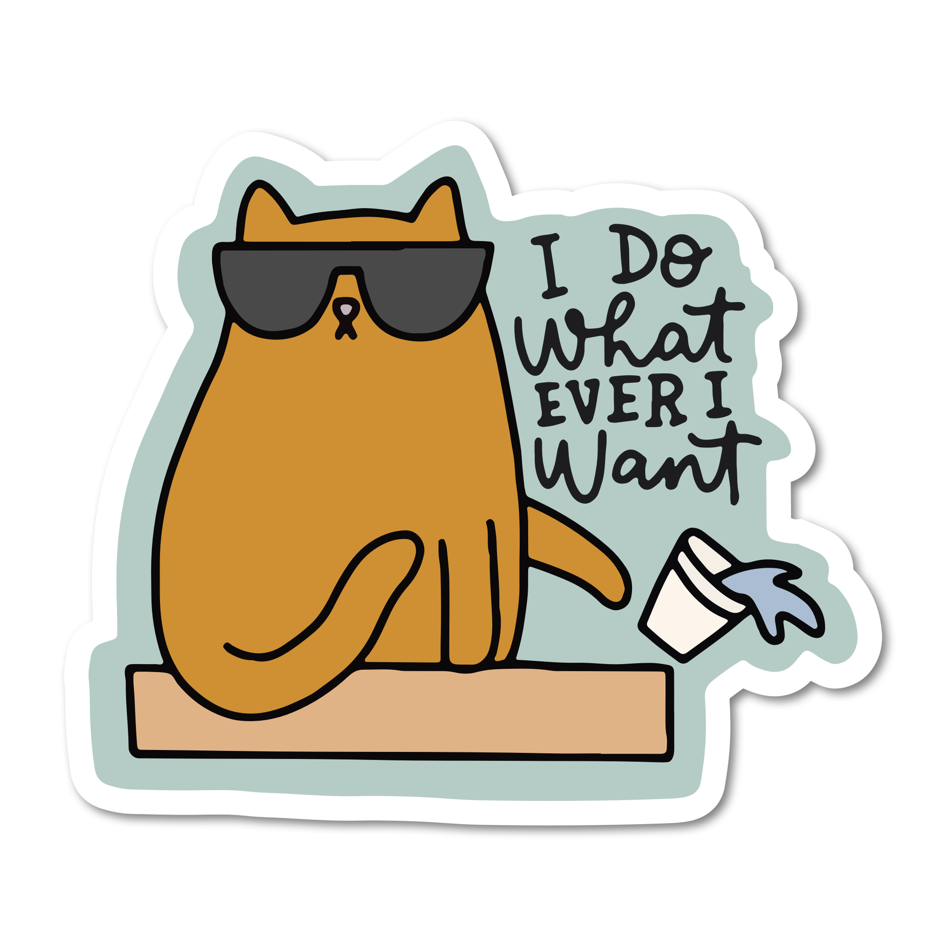 I Do Whatever I Want Cat Vinyl Sticker - Mellow Monkey