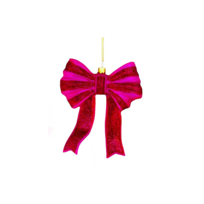 Glittered Bow - Cody Foster Ornament - 3-1/2-in - Mellow Monkey
