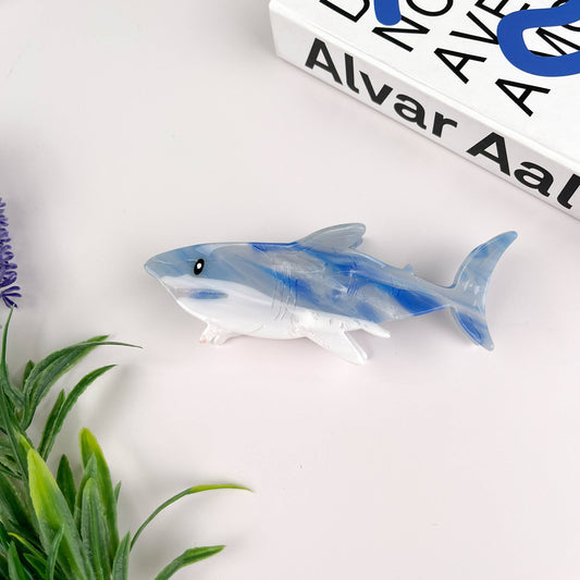 Marine environmentally friendly acetate shark Hair Claw Clip: Blue - Mellow Monkey