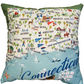 Connecticut Map - Decorative Throw Pillow 18-in Square - Mellow Monkey