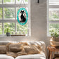 Tiffany-Style Black Cat Stained Glass Window Panel - 17-in - Mellow Monkey