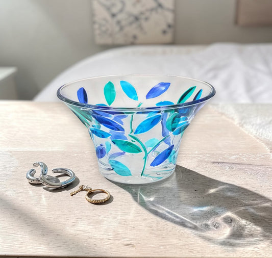 Aqua Tree of Life - Venetian Glass Bowl - 5-in - Mellow Monkey