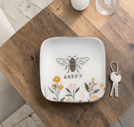 Bee - Flora Square Trinket Tray - 2-3/4-in - Mellow Monkey
