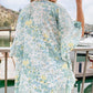 Sage Floral Printed Ruffle Sleeve Chiffon Kimono Cover Up - Mellow Monkey