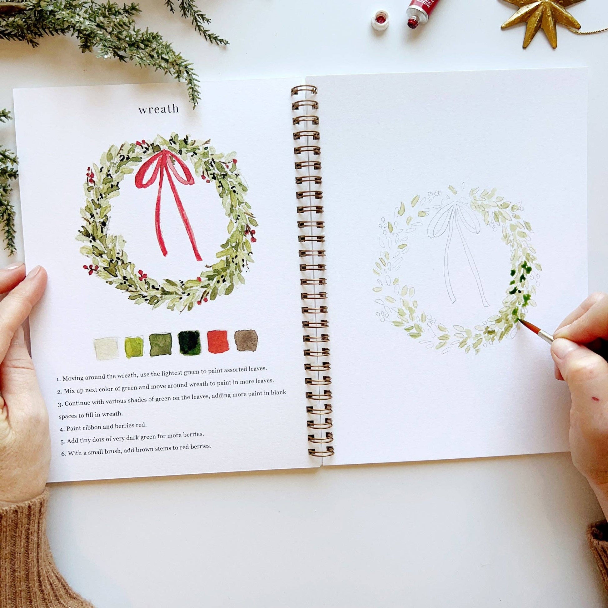 Christmas Watercolor Workbook - Mellow Monkey
