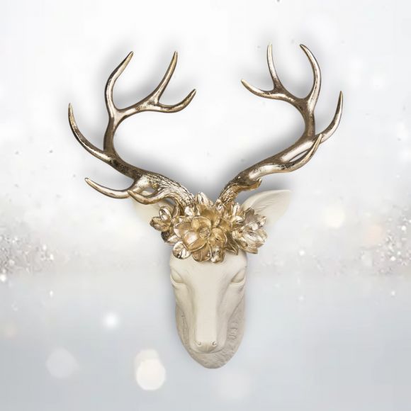 December Diamonds Winter Floral Reindeer Wall Display 29-29092 - 22.5-in. - Mellow Monkey