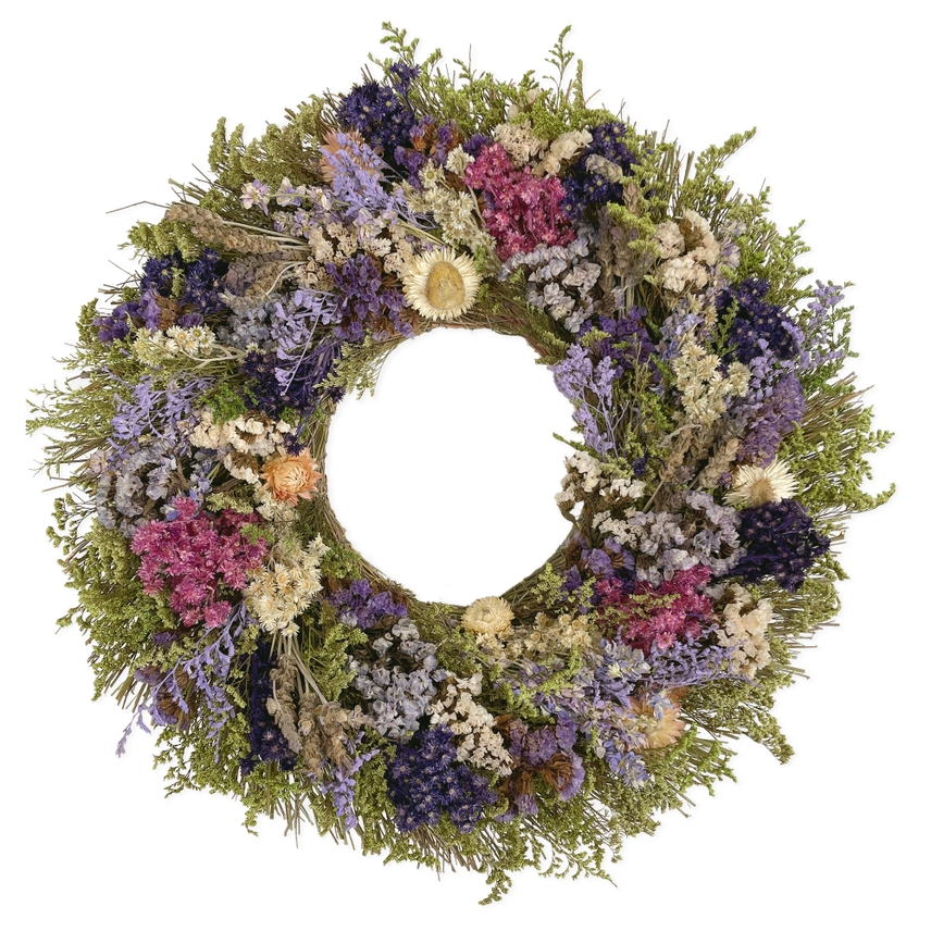 San Anselmo Dried Floral Wreath - 18-in - Mellow Monkey