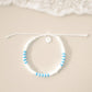 Lucky Bay Clay Bead Anklet - Blue/White