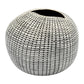 Pebble - Handcrafted Porcelain Bud Vase - White with Black Grid - 3.2 x 3.2 x 2.8 in - Mellow Monkey