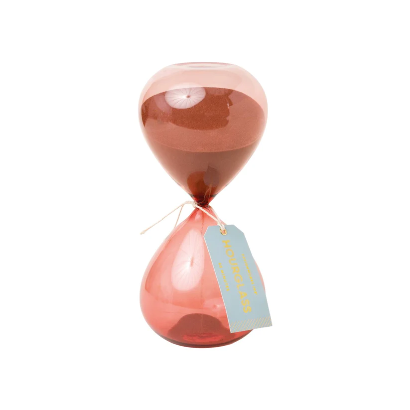 Terracotta Ombre Tinted 60 Minute Hourglass Timer - 9-1/4-in - Mellow Monkey