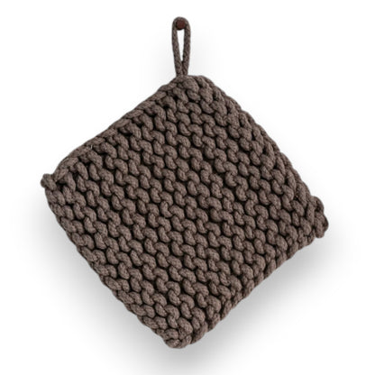 Crocheted Pot Holder - Thick Cotton - Neutrals - 8-in - Mellow Monkey