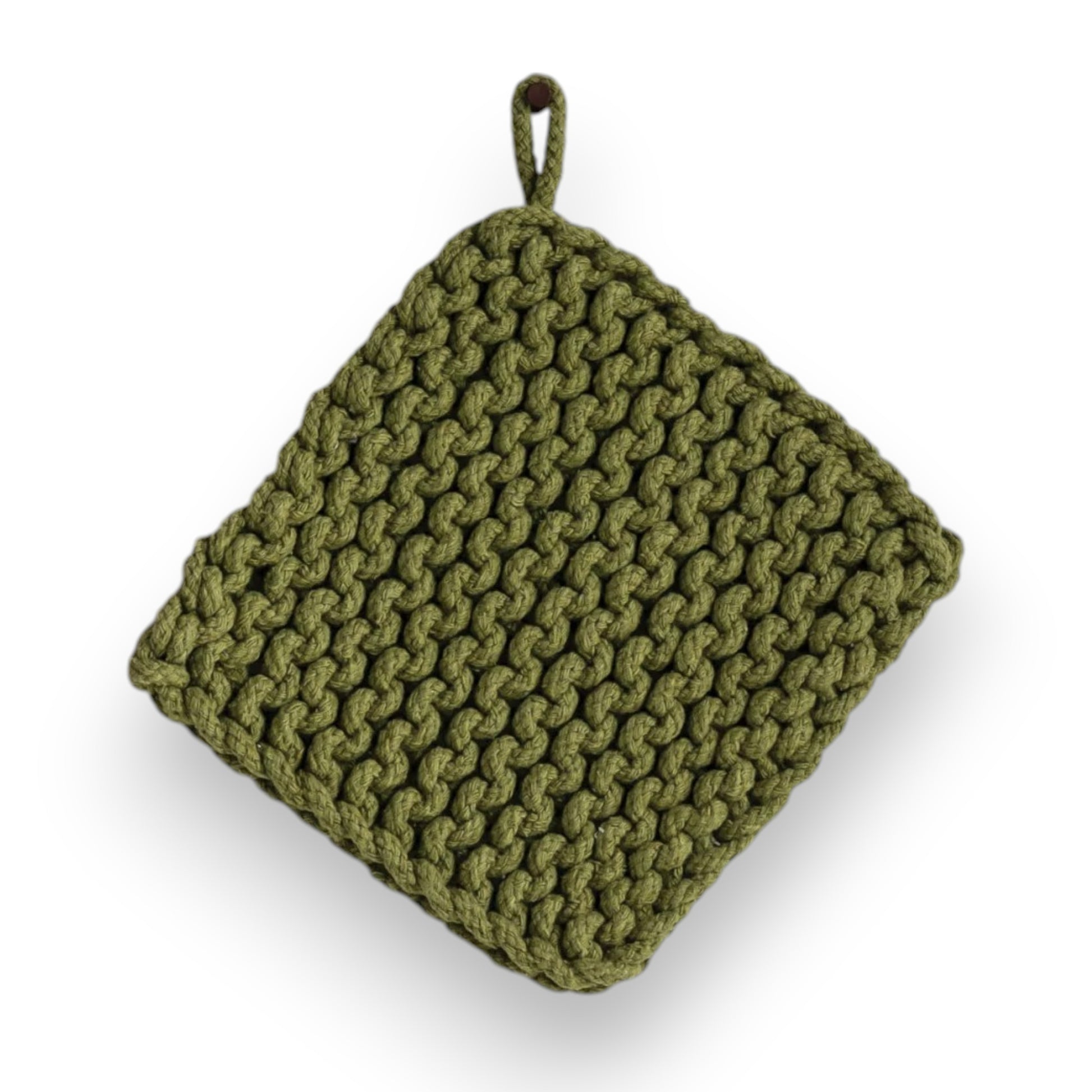 Crocheted Pot Holder - Thick Cotton - Neutrals - 8-in - Mellow Monkey