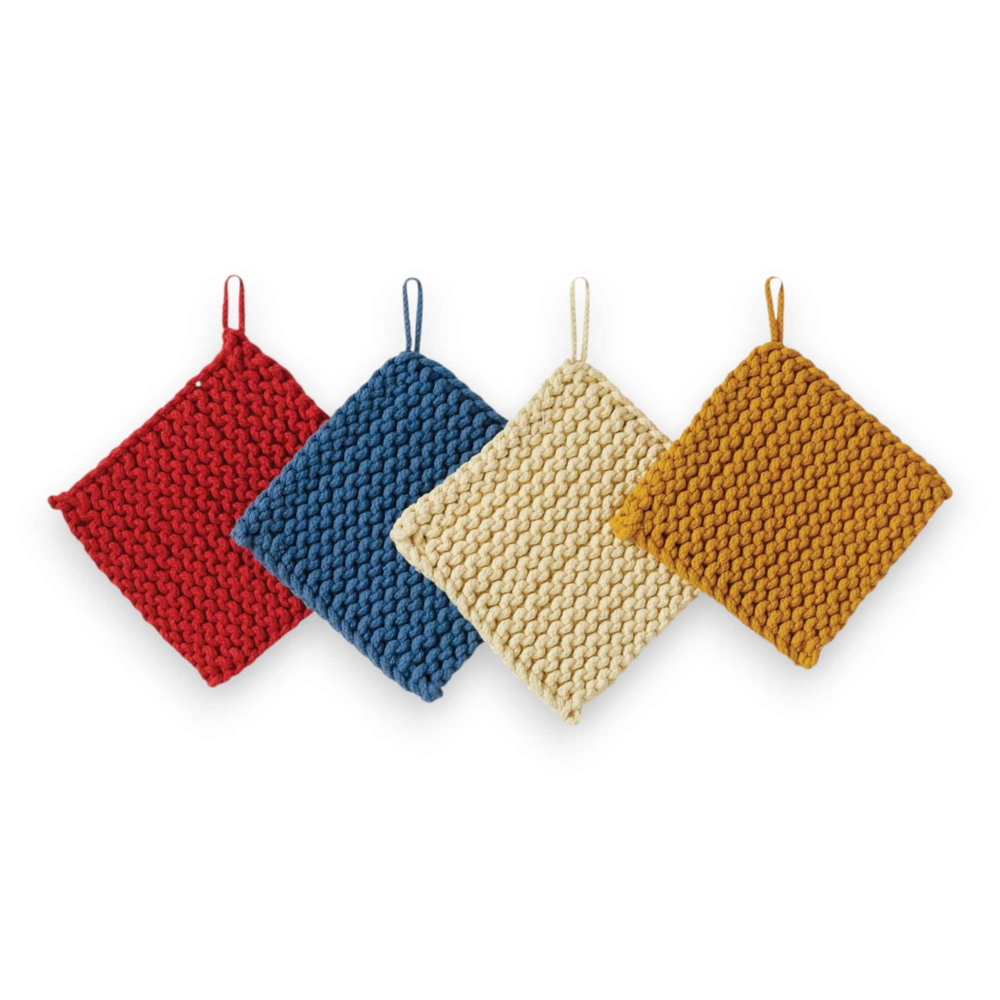 Crocheted Pot Holder - Thick Cotton - Prime Colors - 8-in - Mellow Monkey