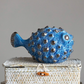 Stoneware Puffer Fish with Glaze - 7.9-in - Mellow Monkey