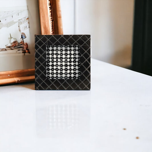 Miniature Square Photo Frame with Bone Border - 2" x 2" Photo - Mellow Monkey
