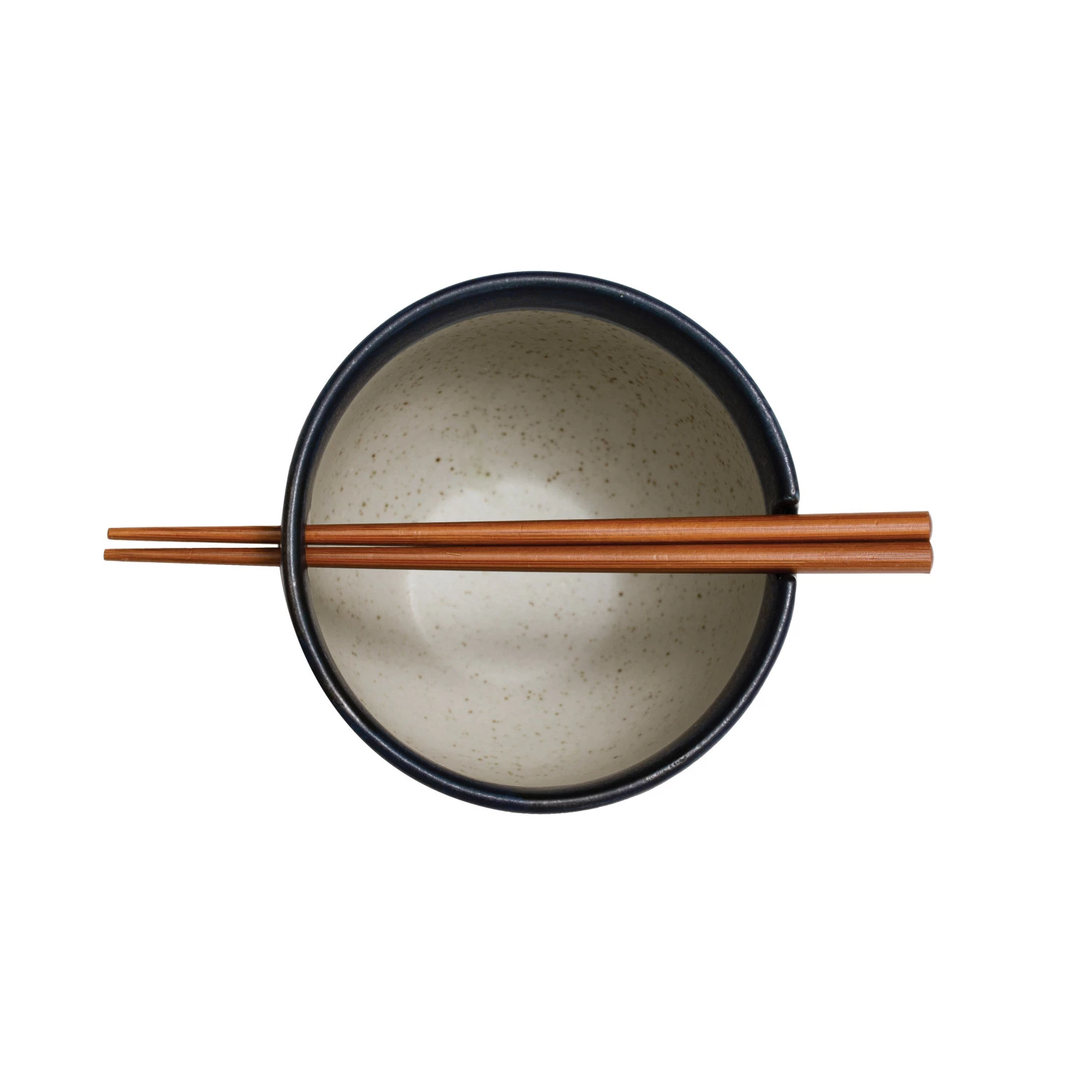 Polka Dot Stoneware Bowl with Chopsticks - Mellow Monkey