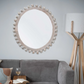 Mango Wood Ball Framed Oval Wall Mirror - 40-in x 36-1/2-in - Mellow Monkey