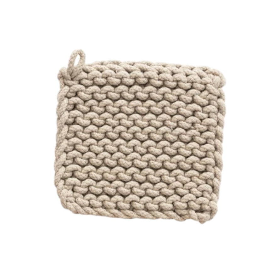 Crocheted Pot Holder - Thick Cotton - 8-in Square - Bumble - Mellow Monkey