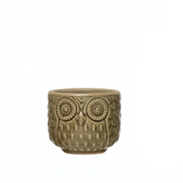 Decorative Stoneware Owl Container - Mellow Monkey