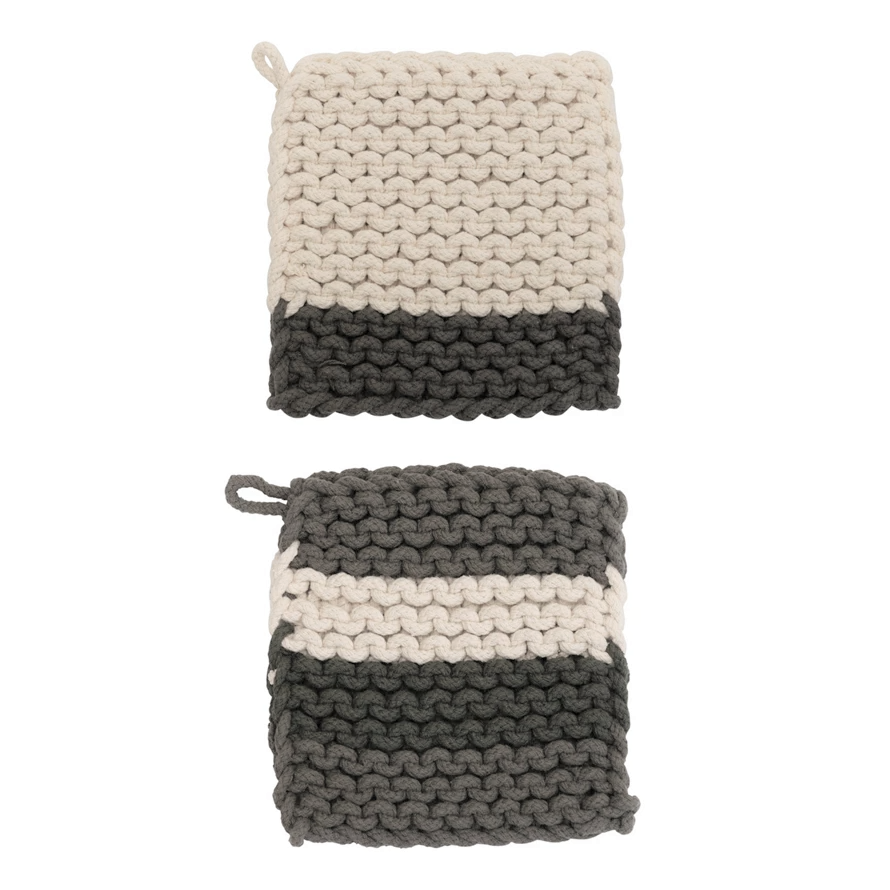 Cotton Crochet Pot Holder - 8-in Square - Mellow Monkey