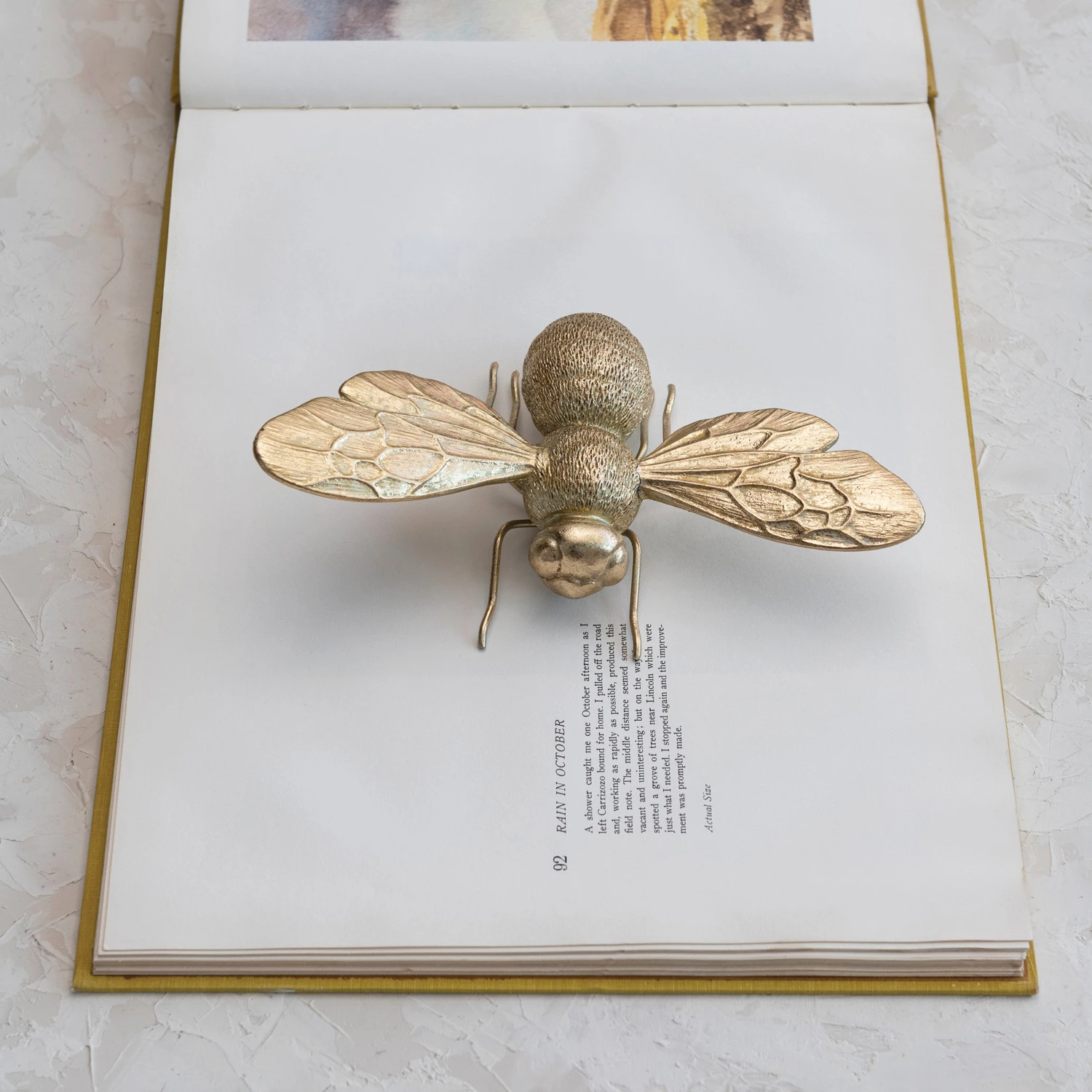 Resin Bee For Shelf or Wall - Gold Finish 9-in - Mellow Monkey