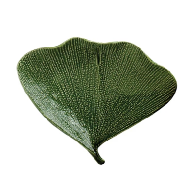 Gingko Leaf Shaped Debossed Stoneware Plate - Mellow Monkey