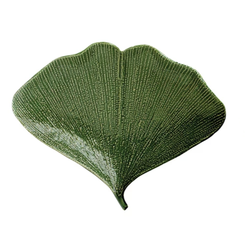 Gingko Leaf Shaped Debossed Stoneware Plate - Mellow Monkey