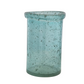 Blue Seeded Glass Hurricane Vase - 9-3/4-in - Mellow Monkey