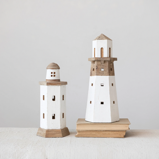 Distressed Wooden Lighthouse - Mellow Monkey