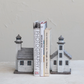 Resin Lighthouse Bookends - Distressed Gray and White Finish - Set of 2 - Mellow Monkey