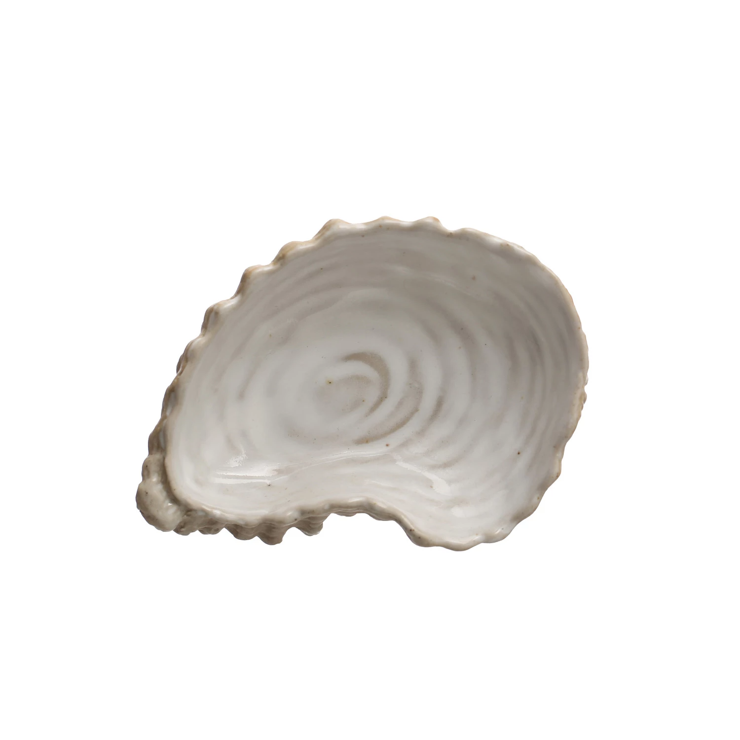 Stoneware Oyster Shell Dish - 4-in - Mellow Monkey