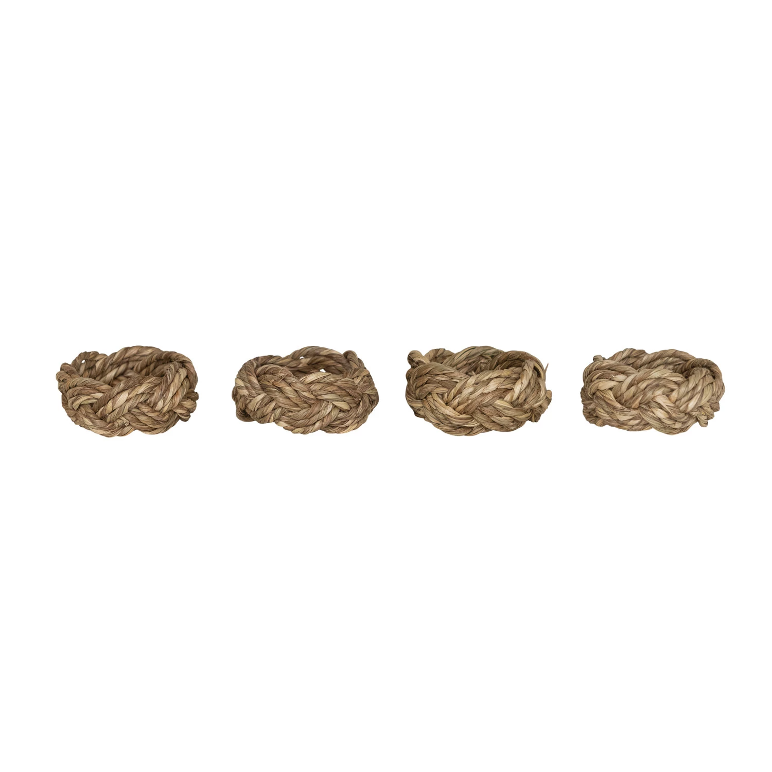 Round Braided Seagrass Napkin Rings - Set of 4 - Mellow Monkey