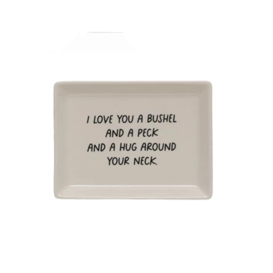 Stoneware Plate with Loving Saying - 6-in - Mellow Monkey