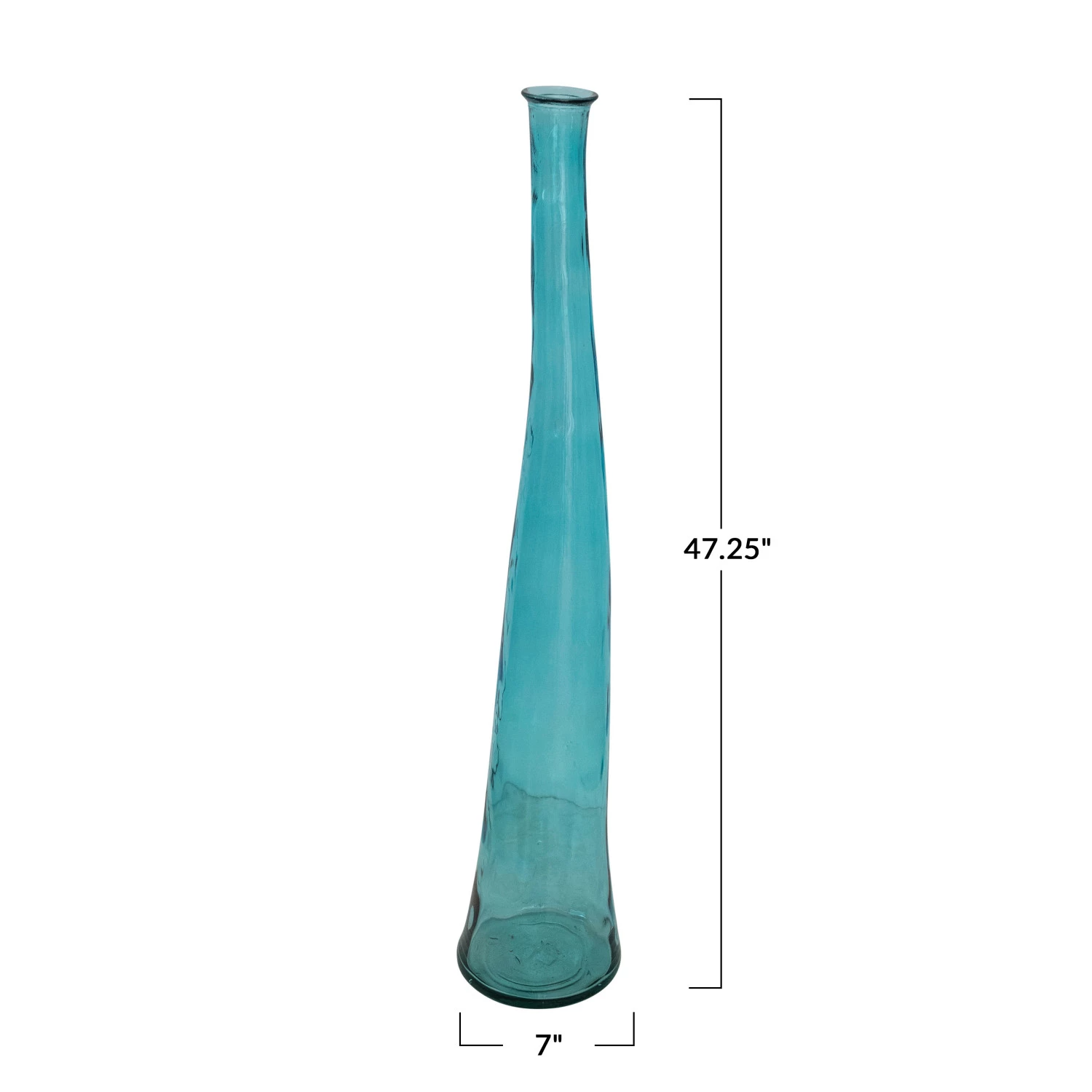 Aqua Recycled Glass Vase - 48-in - Mellow Monkey