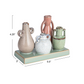 Pastel Stoneware Mounted Vases with Base - 5-1/2-in - Mellow Monkey