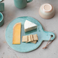 Stoneware Cheese/Cutting Board w/ Handle & Leather Tie (Each One Will Vary) - Mellow Monkey