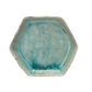 Aqua Crackle Glaze Stoneware Hexagon Dish - 6-in - Mellow Monkey