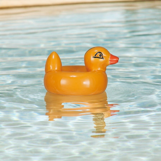 Hand-Painted Stoneware Floating Duck - 4-1/4-in