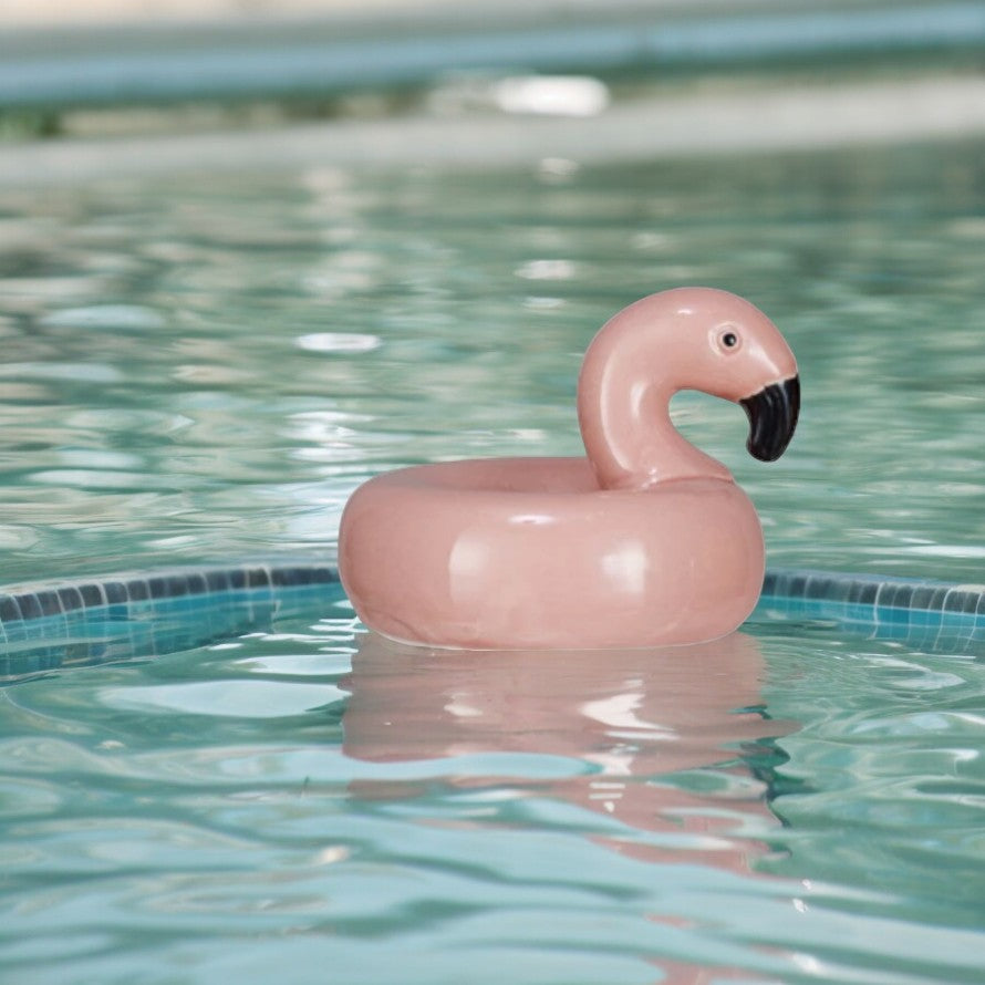 Hand-Painted Stoneware Floating Flamingo - 4-1/4-in – Mellow Monkey