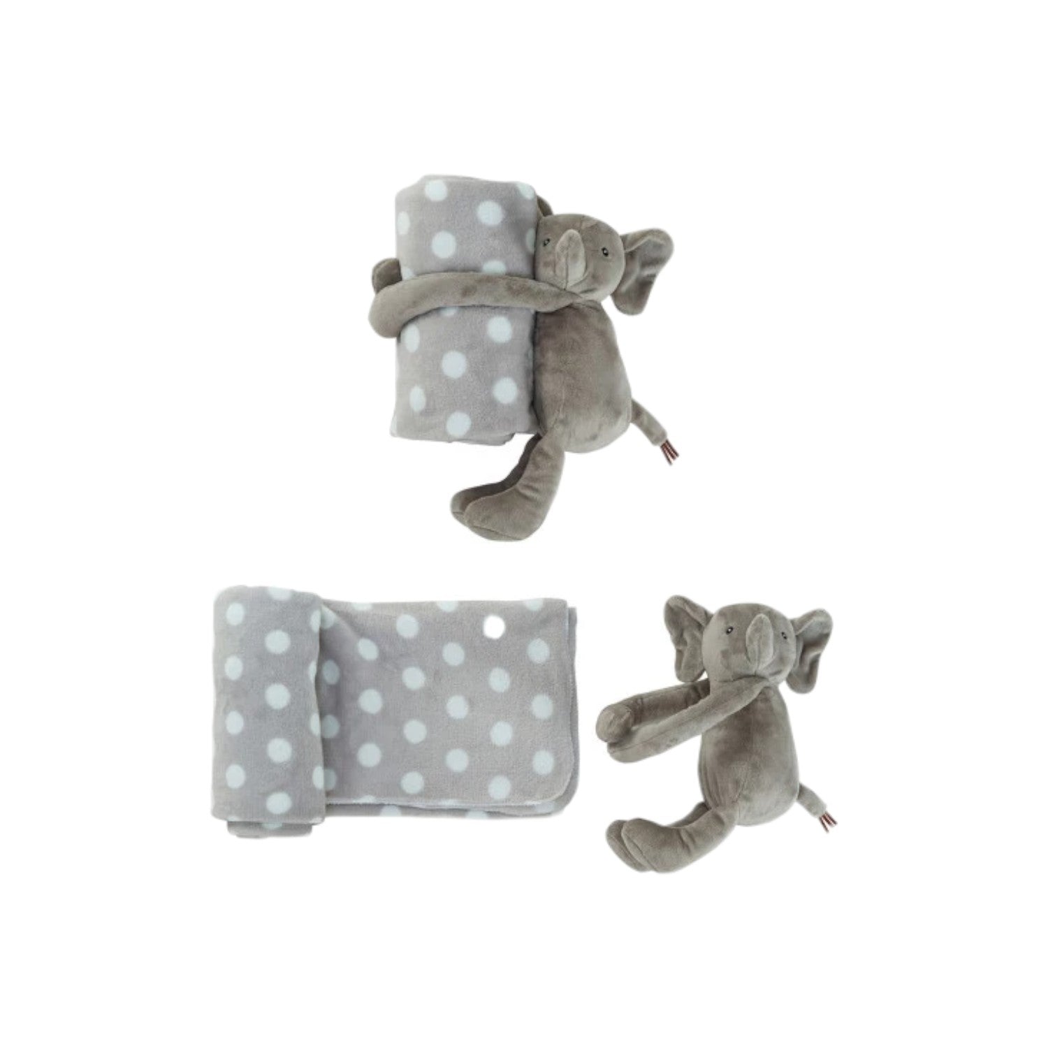 Plush Stuffed Animal with Matching Polka Dot Blanket - Mellow Monkey