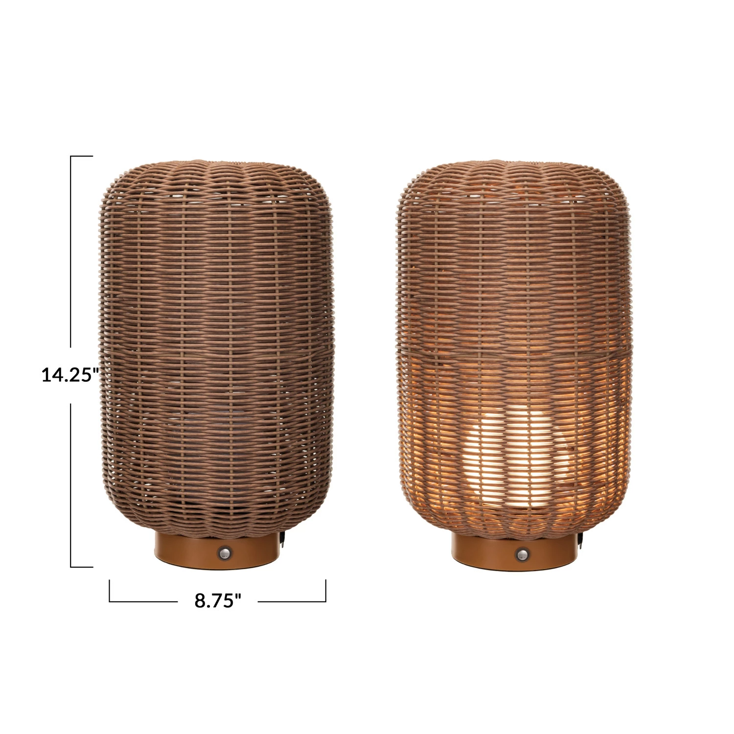 Woven LED Rechargeable Indoor/Outdoor Lantern with Touch Sensor - Mellow Monkey