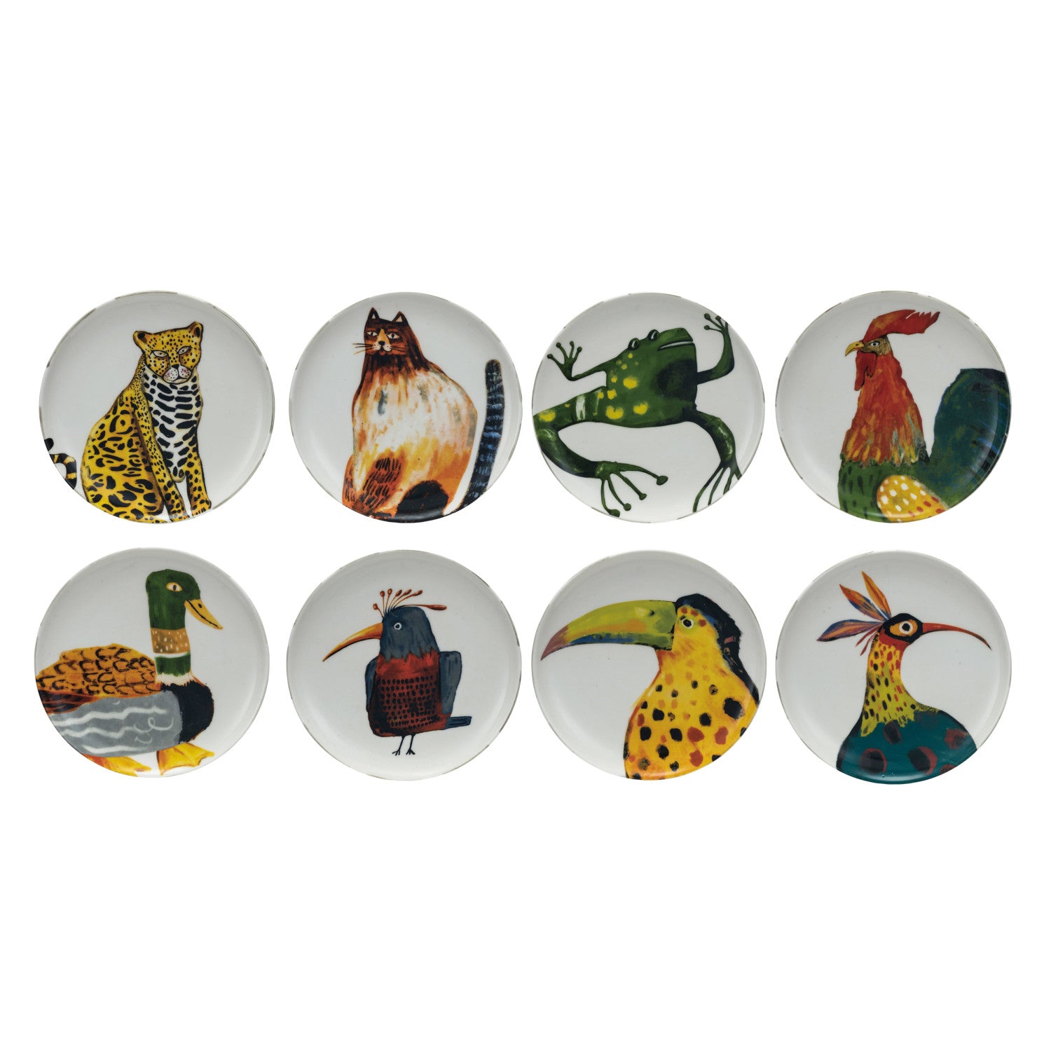Stoneware Plate w/ Animal/Bird, 8 Styles