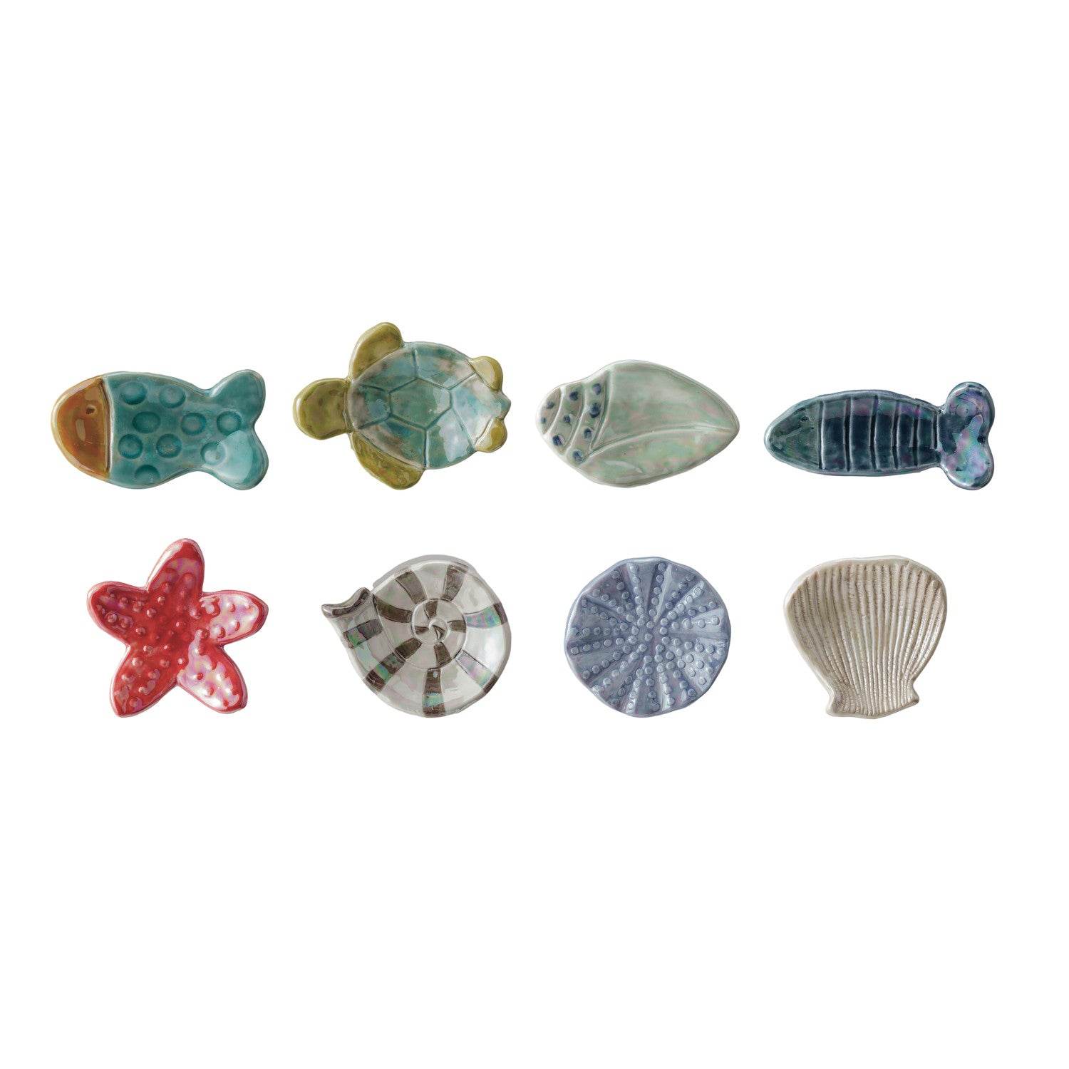 Hand-Painted Stoneware Sea Life Shaped Dish - Mellow Monkey