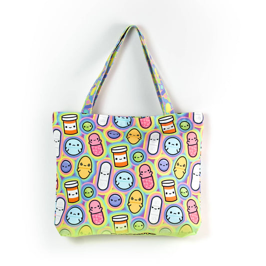 Prescription Pals Tote Bag - Zippered Pocket - Washable - Mellow Monkey