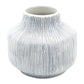 Mini Diana - Handcrafted Porcelain Vase - White with Blue Stripes - 4.1 x 4.1 x 3.7 in - Mellow Monkey