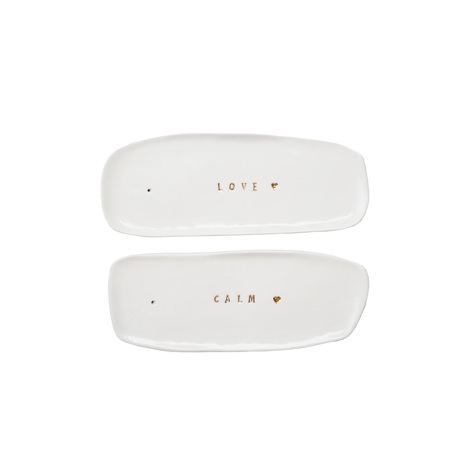 Stoneware Incense Holder with Gold Electroplating, 2 Styles